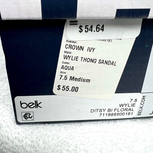 Crown & Ivy, teal blue floral sandal - Picture 5 of 5